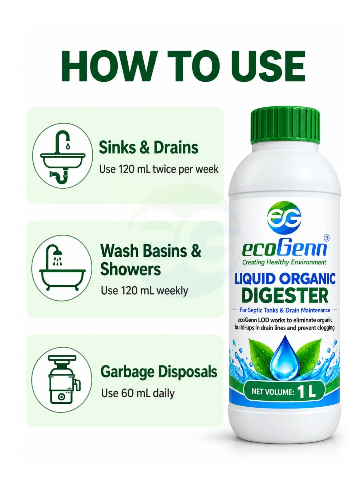 LOD™ | Liquid Organic Digester - 1 L | 500 ML | 250 ML