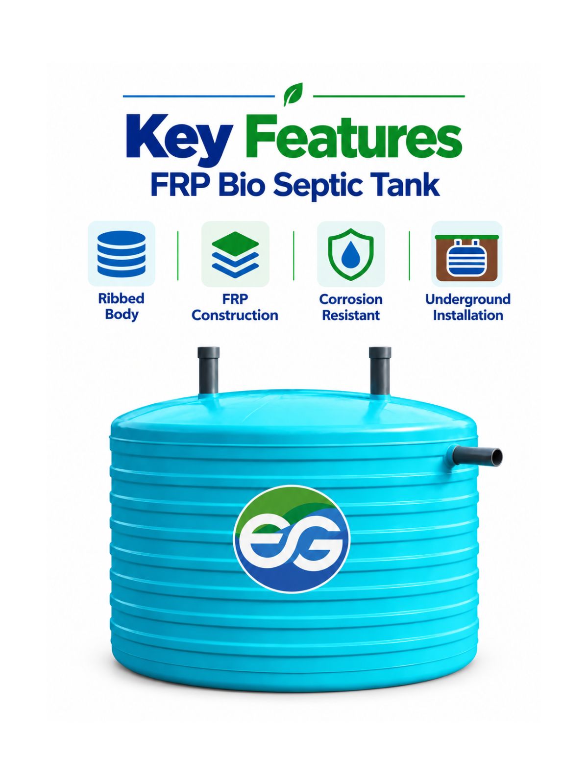 5000 L FRP Bio-Digester Vertical